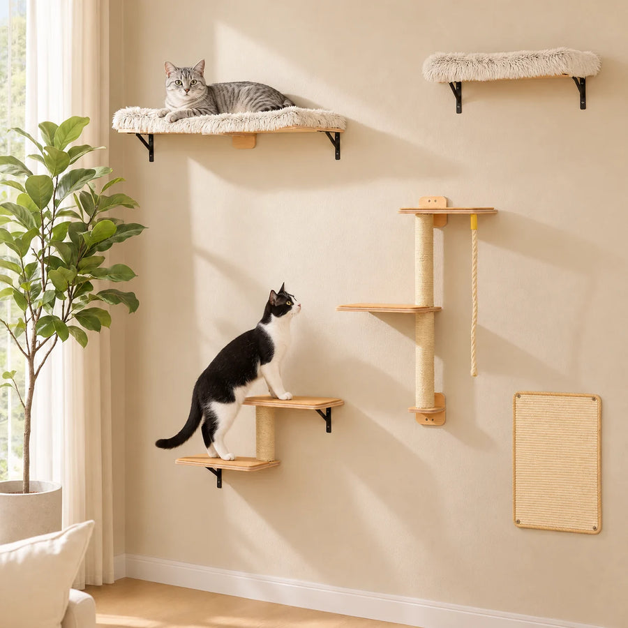 Parcours mural 5-en-1 en bois & sisal — Spor