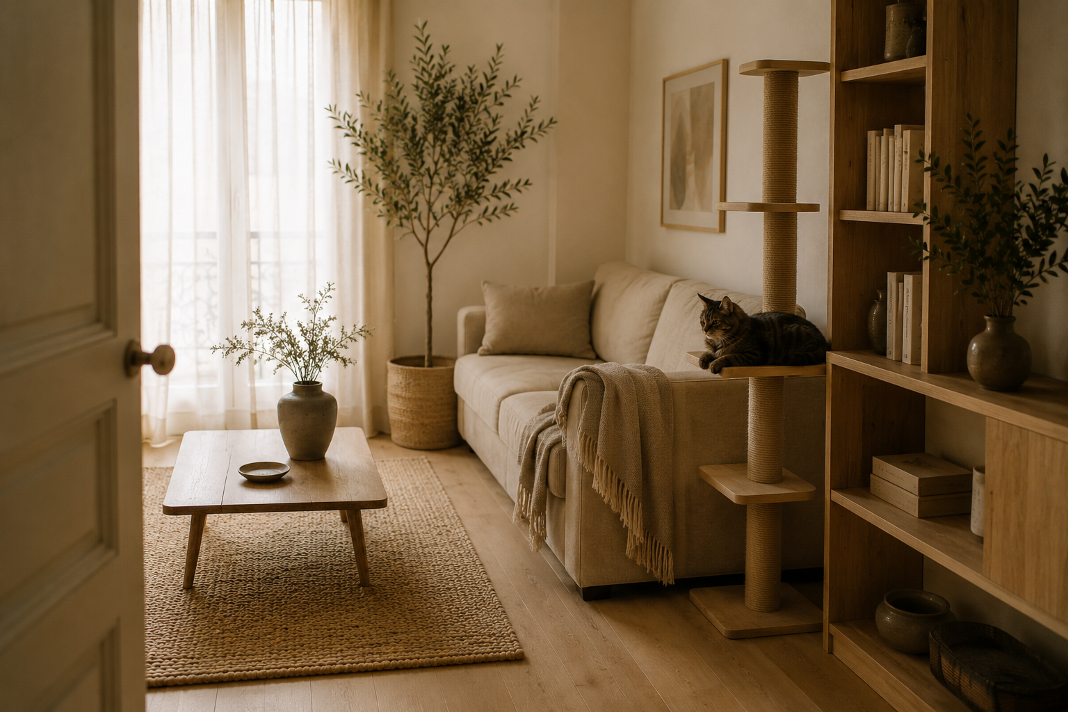 Comment intégrer un arbre à chat dans son salon