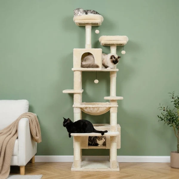 Arbre à chat très haut beige — Bok