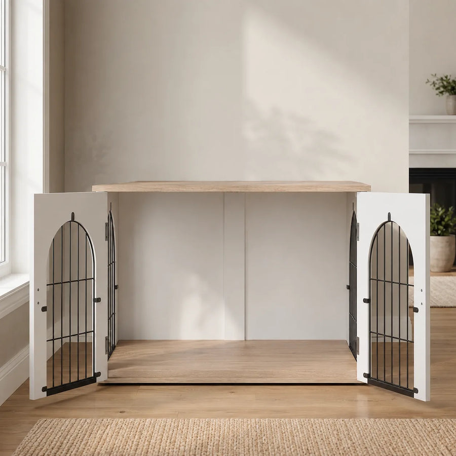 Meuble cage pour chien à portes arquées — Valv