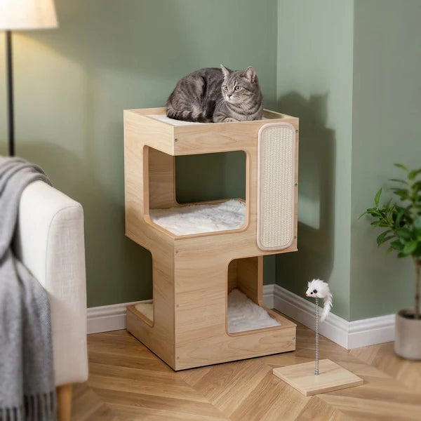 Meuble arbre à chat design bois — Ek