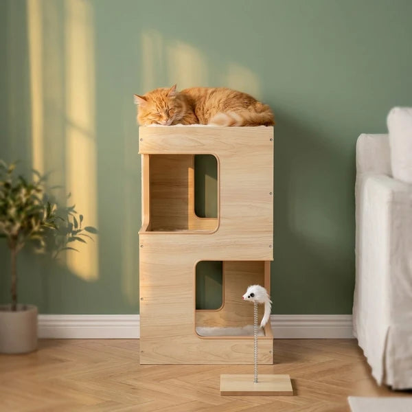 Meuble arbre à chat design bois — Ek
