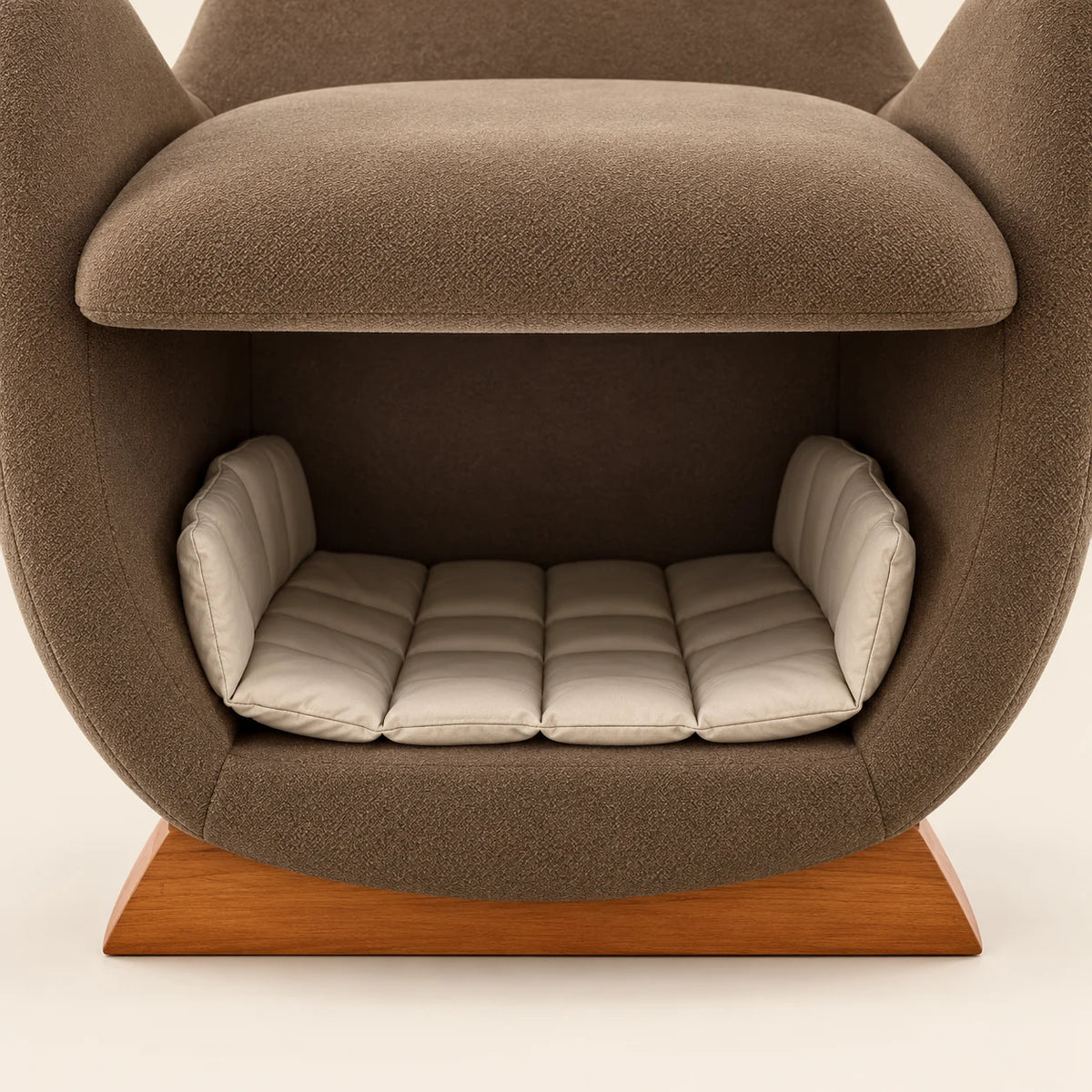 SAMMEN CAFÉ — détail de l'ouverture inférieure de la niche et de son coussin matelassé