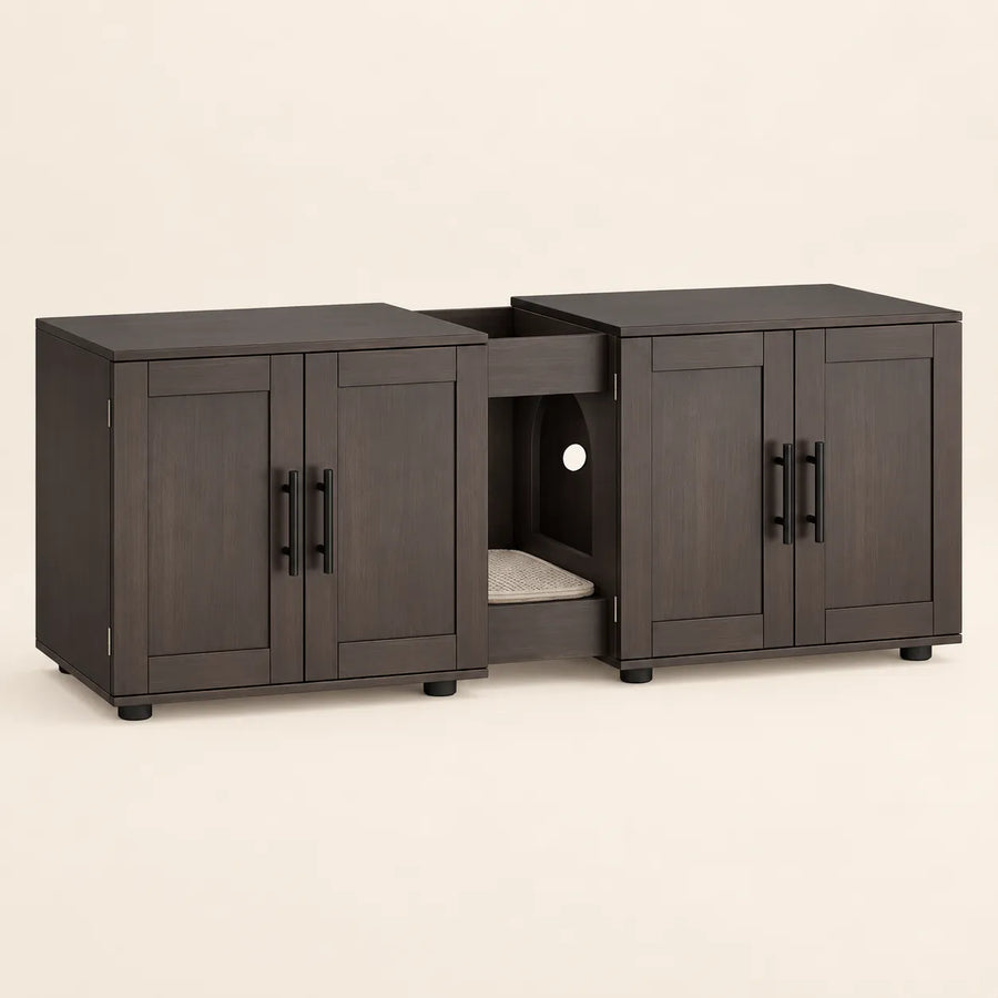 Meuble cache-litière double compartiment — Tvill