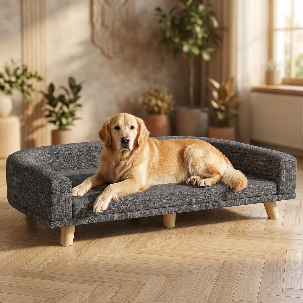 Grand canapé Lugn — chien installé sur le couchage