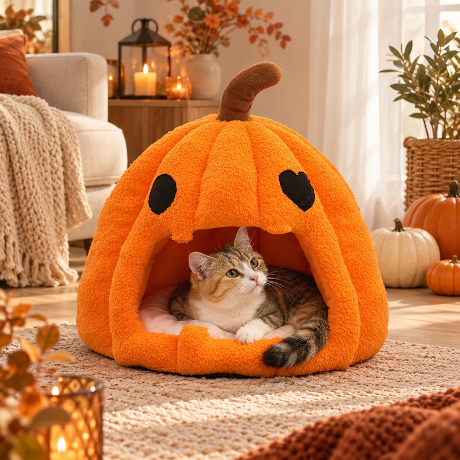 Cocon citrouille Halloween pour chat — Gresskar