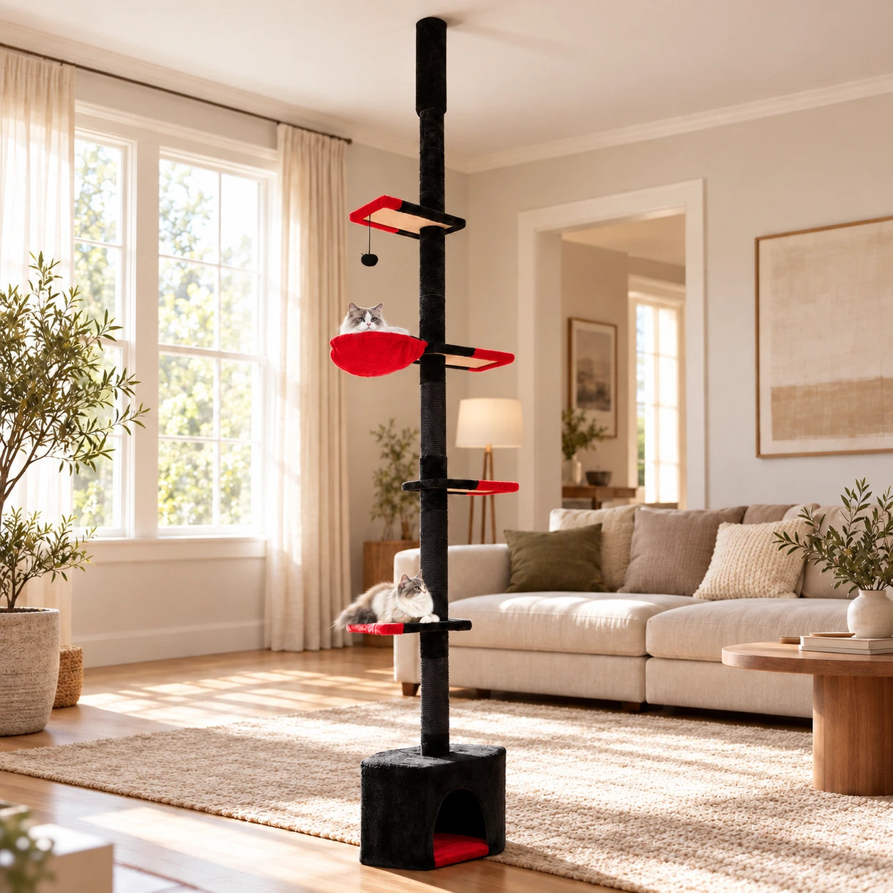 Arbre à chat gothique sol-plafond 245–300 cm — Mørk — image 4
